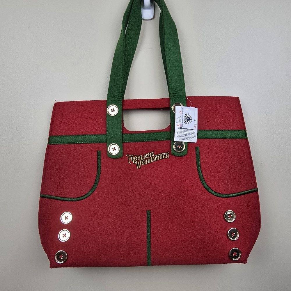 NWT Disney Parks Germany Lederhosen Heavy Felt Tote